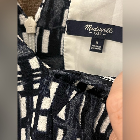 Madewell Black and White Grid Backless Dress - Picture 3 of 5
